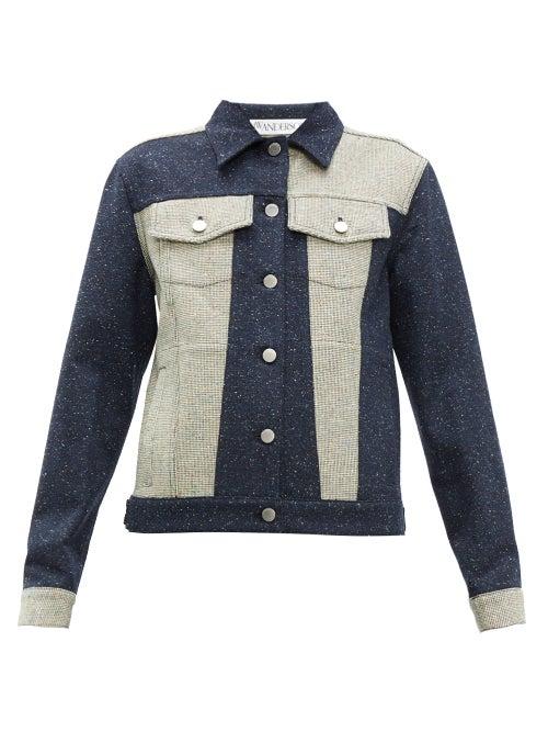 Matchesfashion.com Jw Anderson - Patchwork Tweed Jacket - Womens - Navy White