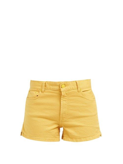 Matchesfashion.com Solid & Striped - High Rise Denim Shorts - Womens - Yellow