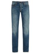 Matchesfashion.com Saint Laurent - Distressed Slim Leg Jeans - Mens - Blue