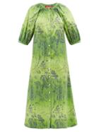 Matchesfashion.com Staud - Tangier Jungle-print Cotton Tunic Dress - Womens - Green Print