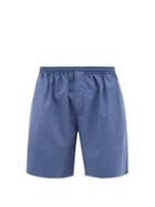 Matchesfashion.com Raey - Wide Leg Cotton Blend Shorts - Mens - Dark Purple