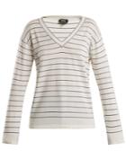 A.p.c. Diddy Striped V-neck Cotton-blend Sweater