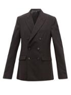 Matchesfashion.com Wardrobe. Nyc - Double Breasted Merino Wool Blazer - Womens - Black