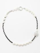 Pearl Octopuss.y - Baroque Pearl & Beaded Choker Necklace - Womens - Silver Multi
