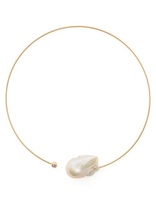 Matchesfashion.com Mizuki - Diamond, Pearl & Gold Choker - Womens - Pearl