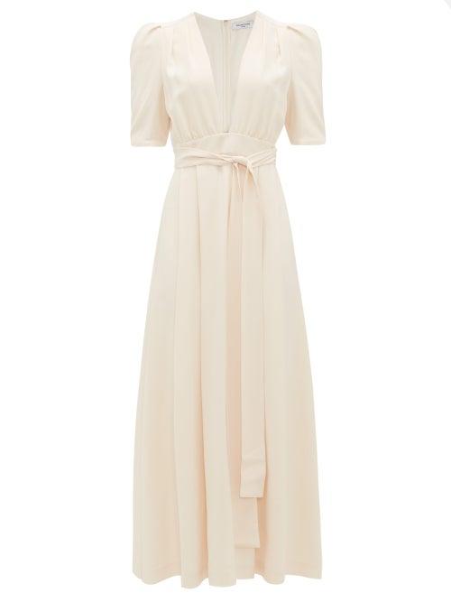 Matchesfashion.com Franoise - Waist-tie Crepe Maxi Dress - Womens - Cream