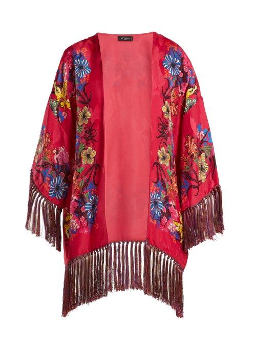 Matchesfashion.com Etro - Kesa Floral Print Satin Kimono - Womens - Pink Multi