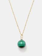 Mateo - Gum Ball Malachite, Diamond & 14kt Gold Necklace - Womens - Green Multi
