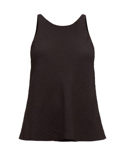 Matchesfashion.com Sir - Indre Silk-seersucker Tank Top - Womens - Black