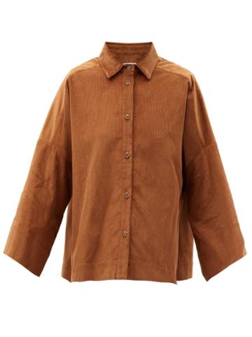 Matchesfashion.com Three Graces London - Sacha Cotton-corduroy Shirt - Womens - Brown