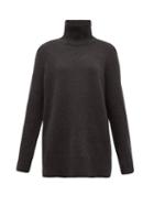 Matchesfashion.com The Row - Sadel Roll-neck Cashmere Sweater - Womens - Dark Grey