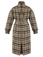 Matchesfashion.com Miu Miu - Oversized Wool Blend Tweed Coat - Womens - Brown Multi