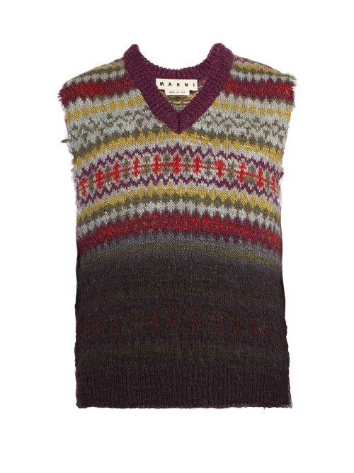 Matchesfashion.com Marni - Fair Isle Sleeveless Wool Sweater - Mens - Multi