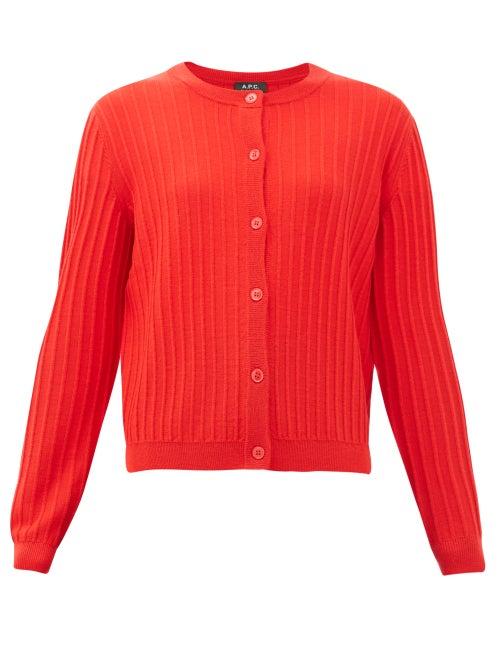 Matchesfashion.com A.p.c. - Vicky Merino-wool Cardigan - Womens - Red