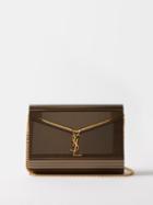 Saint Laurent - Vicky Plexi-glass Clutch Bag - Womens - Gold