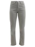 Alexandre Vauthier - Raw-hem High-waist Cropped Skinny Jeans - Womens - Grey