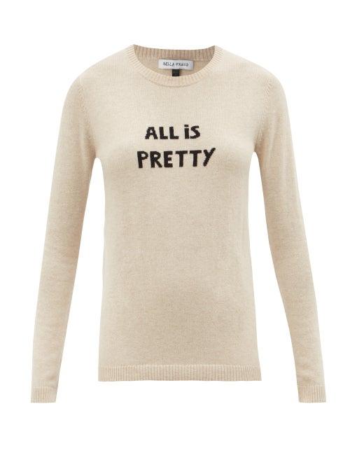 Bella Freud - All Is Pretty-intarsia Cashmere Sweater - Womens - Beige