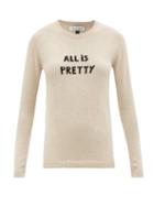 Bella Freud - All Is Pretty-intarsia Cashmere Sweater - Womens - Beige