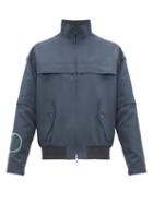 Matchesfashion.com Valentino - Logo Print Removable Sleeve Bomber Jacket - Mens - Grey