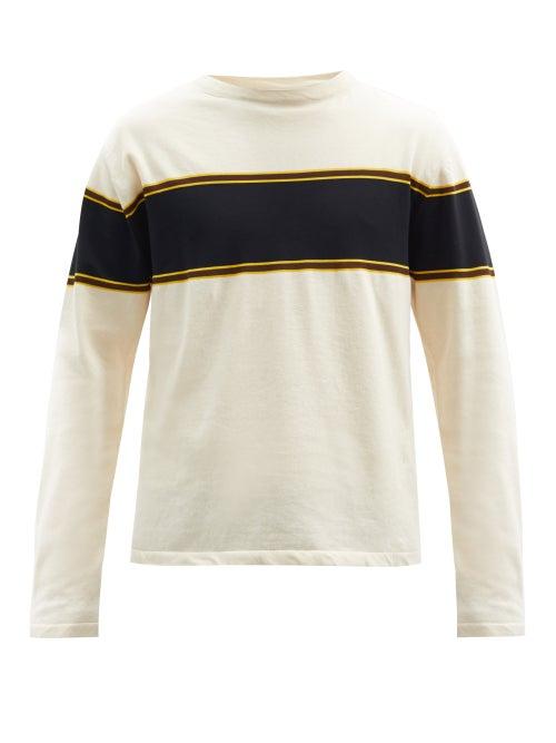 Matchesfashion.com Jil Sander - Striped Cotton-blend Jersey Roll-neck Sweater - Mens - Cream Multi