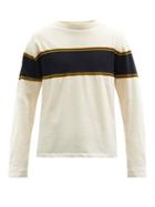 Matchesfashion.com Jil Sander - Striped Cotton-blend Jersey Roll-neck Sweater - Mens - Cream Multi