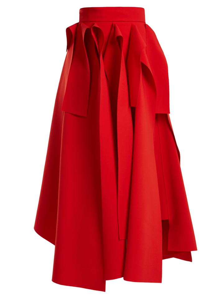A.w.a.k.e. Octopus Tendrils Asymmetric Crepe-cady Skirt