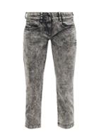 Matchesfashion.com Norma Kamali - Acid-wash Cropped Jeans - Womens - Black Multi