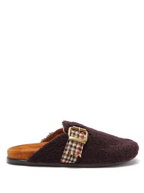 Matchesfashion.com Avec Modration - Whistler Shearling Slippers - Womens - Dark Brown