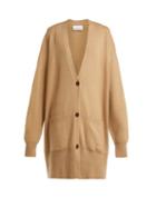 Matchesfashion.com Raey - Long Line Cashmere Grandad Cardigan - Womens - Camel