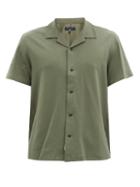 Mens Rtw Rag & Bone - Avery Cuban-collar Cotton-jersey Shirt - Mens - Khaki