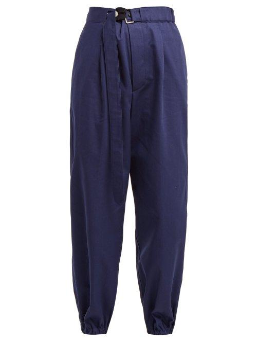Matchesfashion.com Golden Goose Deluxe Brand - Lucy High Waist Cotton Trousers - Womens - Dark Blue