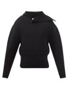 Bottega Veneta - Asymmetric-collar Wool Sweater - Mens - Black