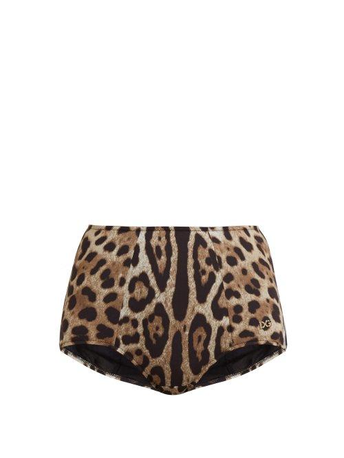 Matchesfashion.com Dolce & Gabbana - Leopard Print High Waisted Bikini Briefs - Womens - Leopard