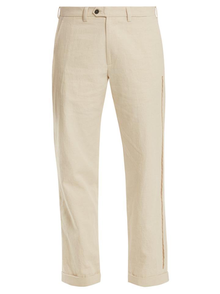 Jupe By Jackie Ebeko Embroidered Mid-rise Cotton Trousers