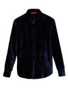 Matchesfashion.com Sies Marjan - Sander Silk Blend Corduroy Shirt - Mens - Dark Blue
