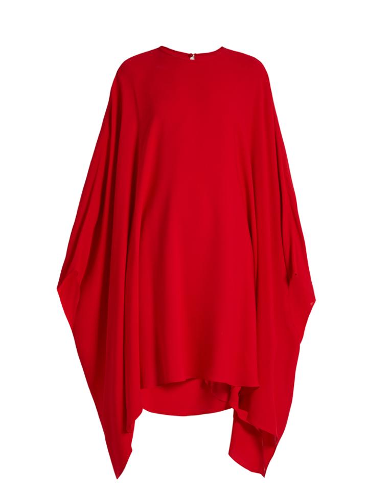 Valentino Round-neck Silk-crepe Dress