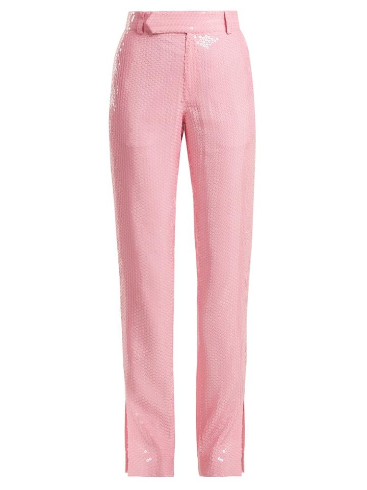 Msgm Side-slit Sequin Trousers