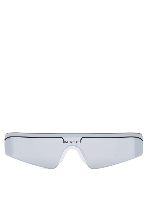 Matchesfashion.com Balenciaga - Reflective Rimless Small Sunglasses - Womens - Silver