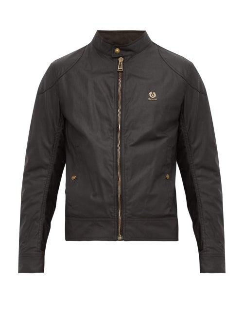 Matchesfashion.com Belstaff - Kelland Waxed Cotton Short Jacket - Mens - Black