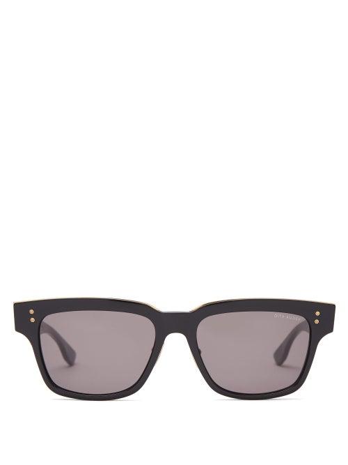 Matchesfashion.com Dita - Auder Square Acetate Sunglasses - Mens - Black