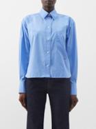 Victoria Beckham - Patch-pocket Cotton-poplin Shirt - Womens - Blue