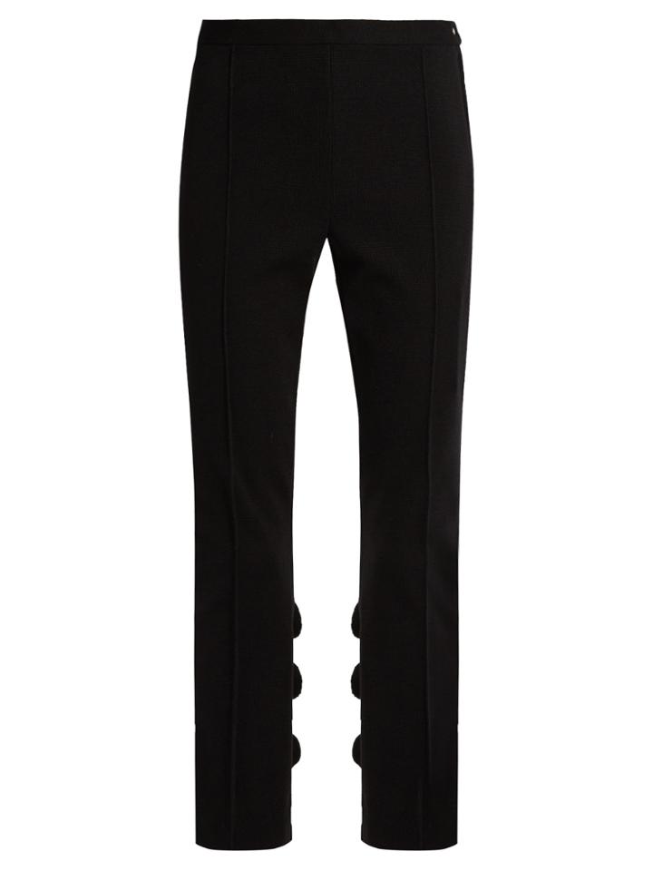 Toga Ruffled Slim-leg Cotton-blend Trousers