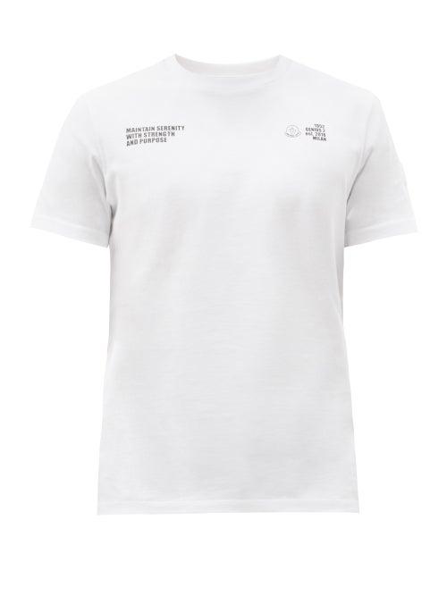 Mens Activewear 2 Moncler 1952 - Logo-print Cotton-jersey T-shirt - Mens - White