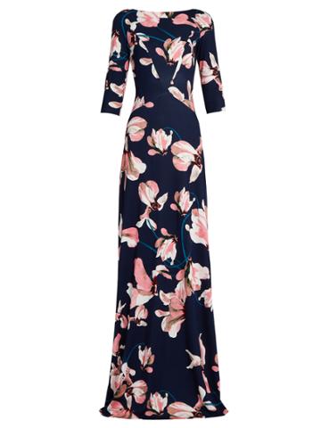 Erdem Valentina Kayo Lily-print Jersey Gown
