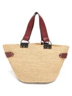 Isabel Marant - Bahiba Leather-trim Raffia Basket Bag - Womens - Beige Multi