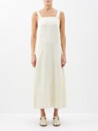 Lee Mathews - Cassidy Square-neck Midi Dress - Womens - Light Beige