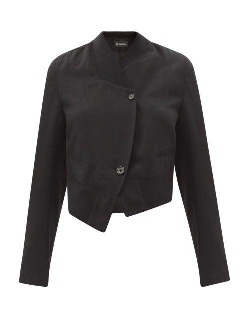 Matchesfashion.com Ann Demeulemeester - Asymmetric Single-breasted Wool-twill Jacket - Womens - Black