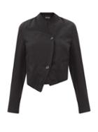 Matchesfashion.com Ann Demeulemeester - Asymmetric Single-breasted Wool-twill Jacket - Womens - Black