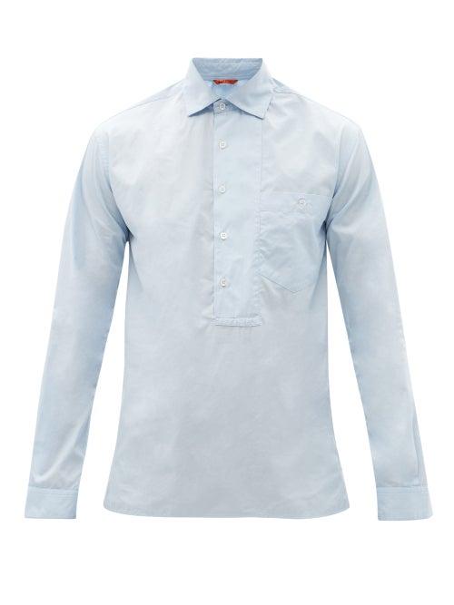 Mens Rtw Barena Venezia - Libarol Cutaway-collar Cotton-poplin Shirt - Mens - Light Blue