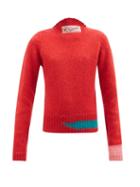 Raf Simons - High-neck Wool-blend Sweater - Womens - Red